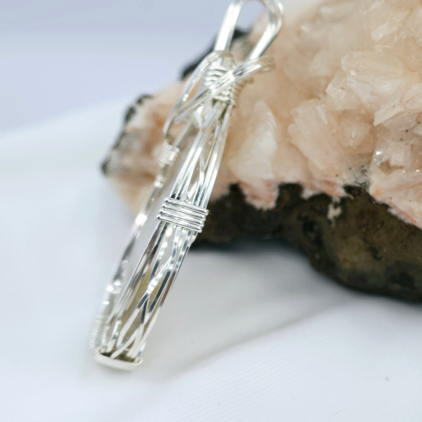 Montana Agate Pendant Wrapped In Sterling Silver