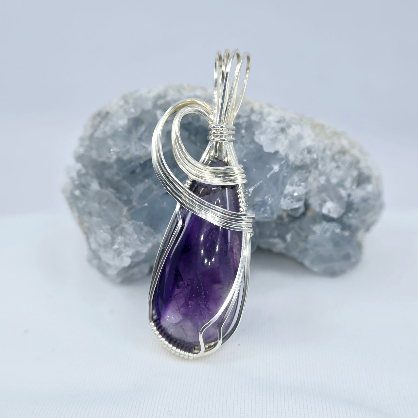 Brazilian Amethyst Pendant Wrapped In Sterling Silver