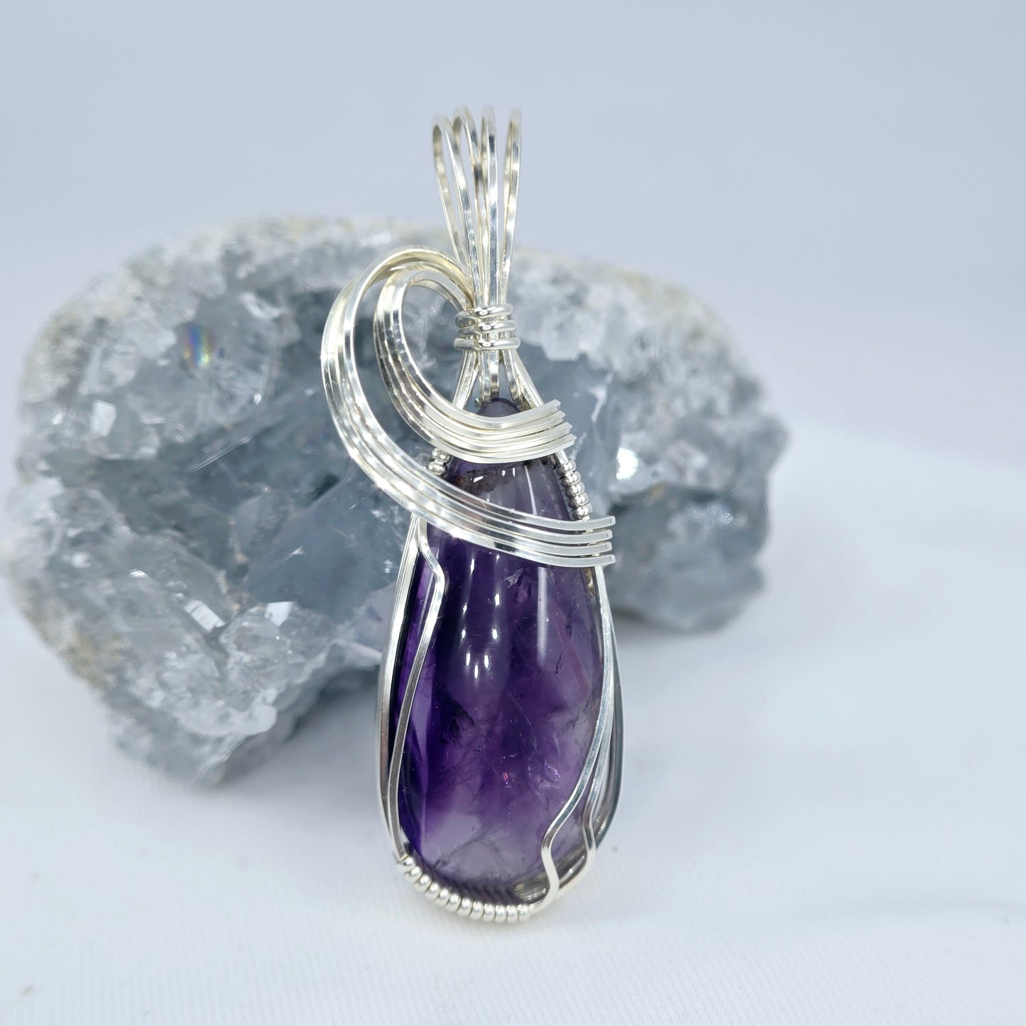 Brazilian Amethyst Pendant Wrapped In Sterling Silver