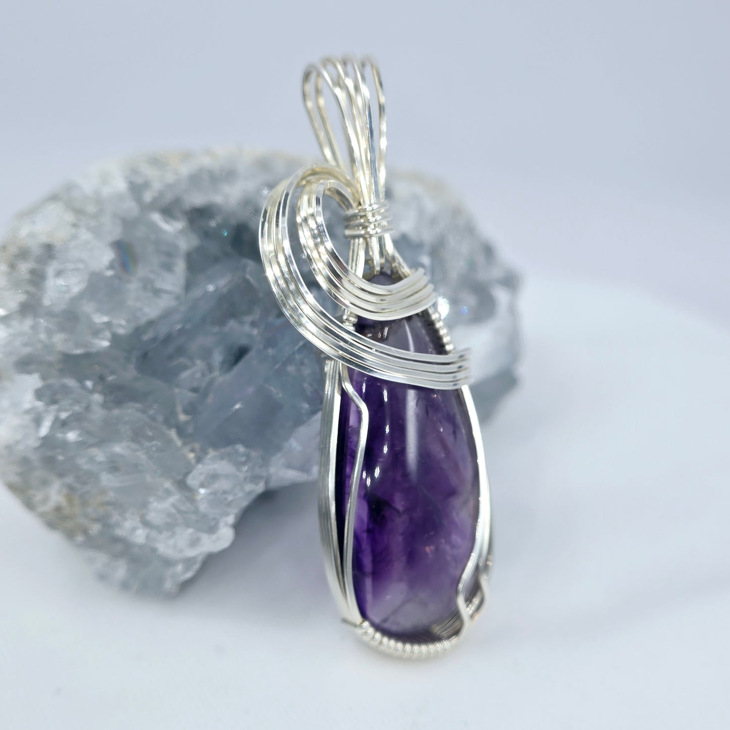 Brazilian Amethyst Pendant Wrapped In Sterling Silver