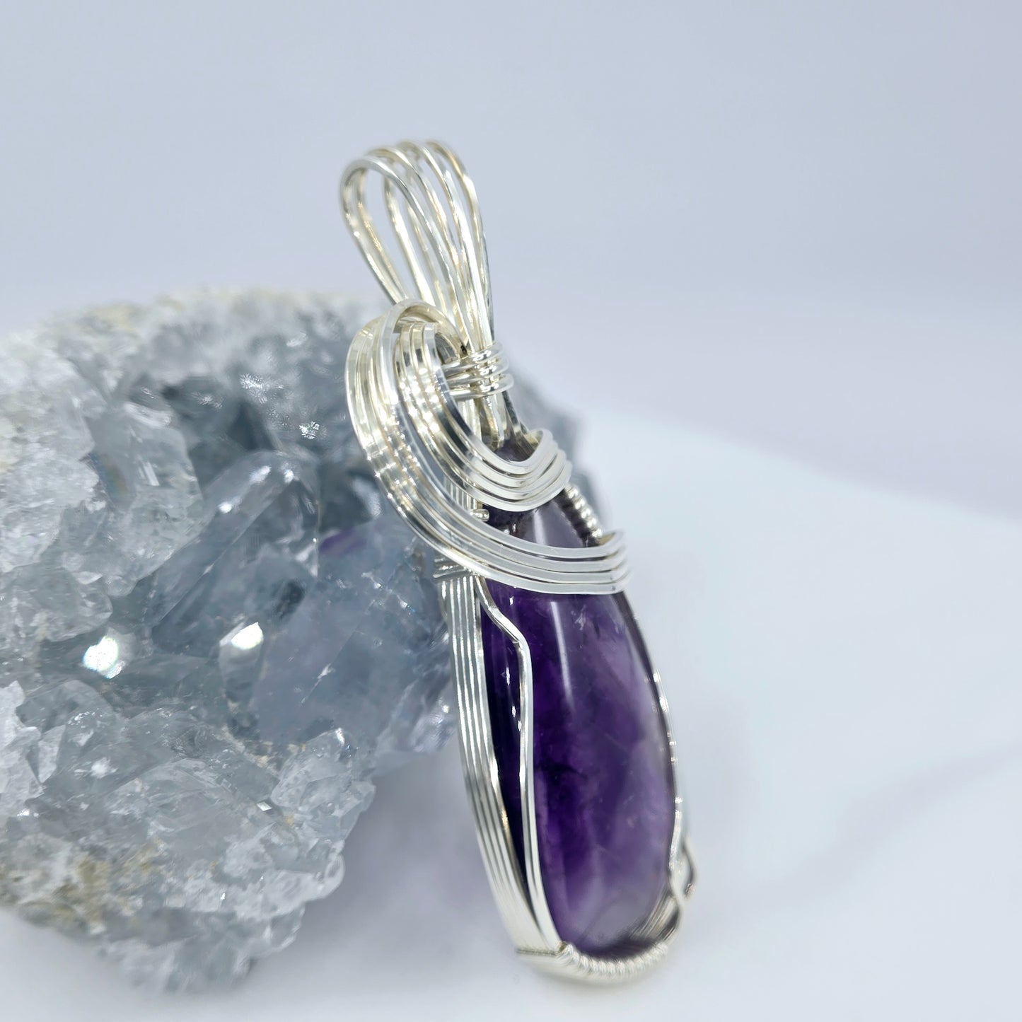 Brazilian Amethyst Pendant Wrapped In Sterling Silver