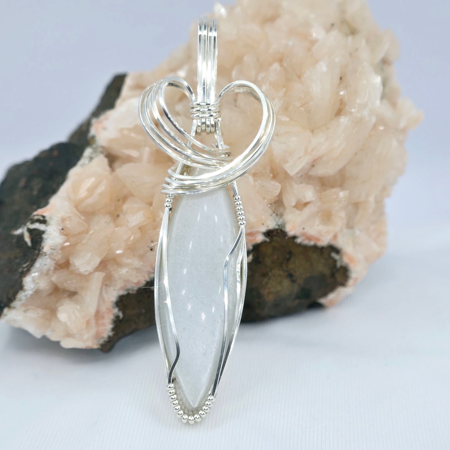 Peruvian Anhydrite Pendant Wrapped In Sterling Silver