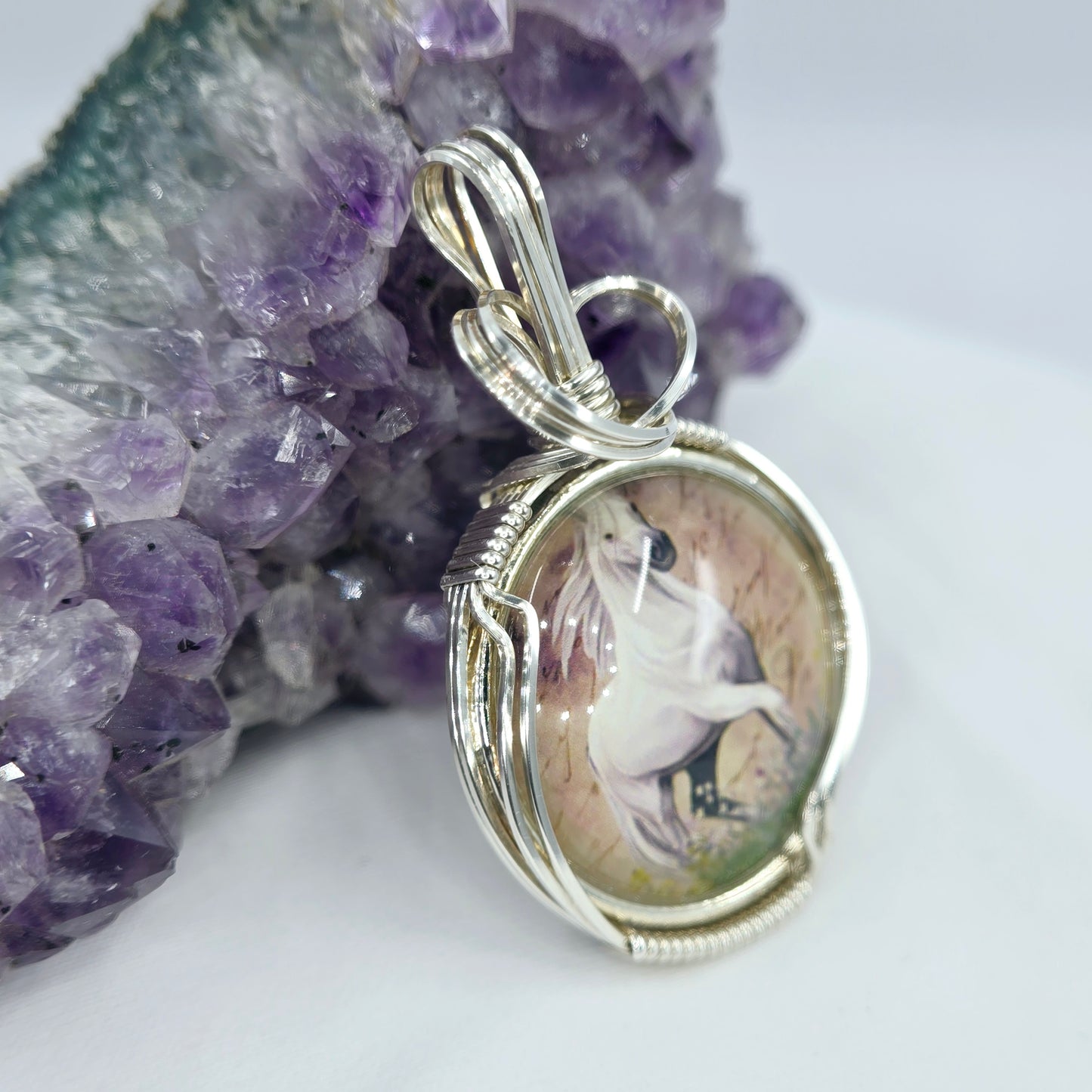 Wild Horse Pendant Wrapped In Sterling Silver
