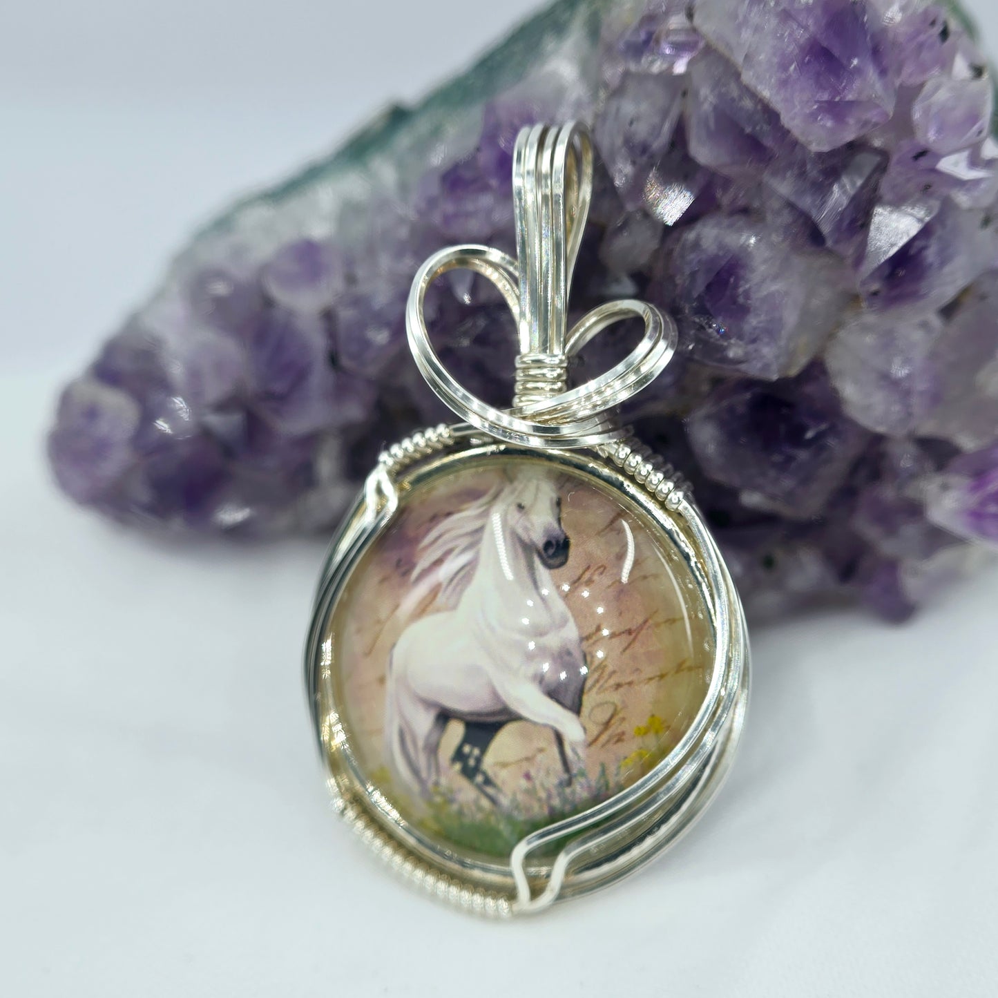Wild Horse Pendant Wrapped In Sterling Silver