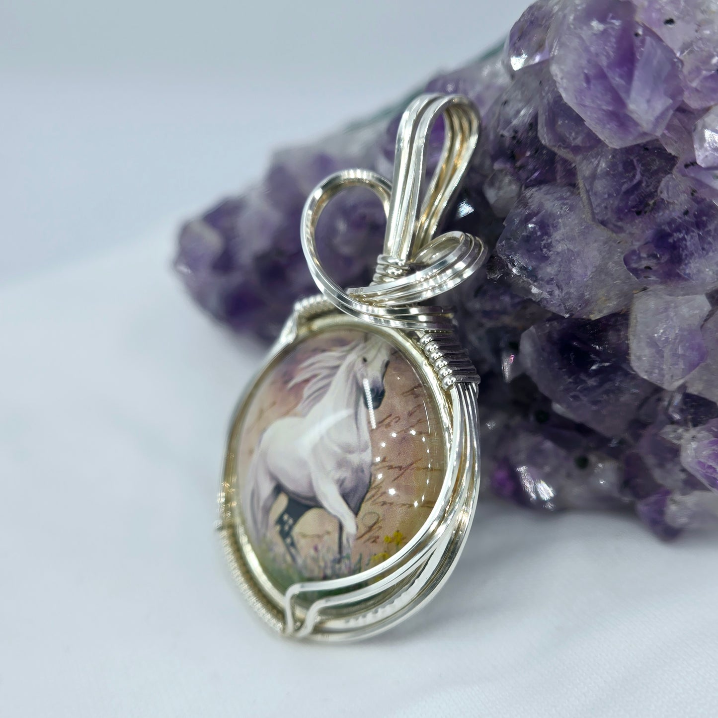 Wild Horse Pendant Wrapped In Sterling Silver