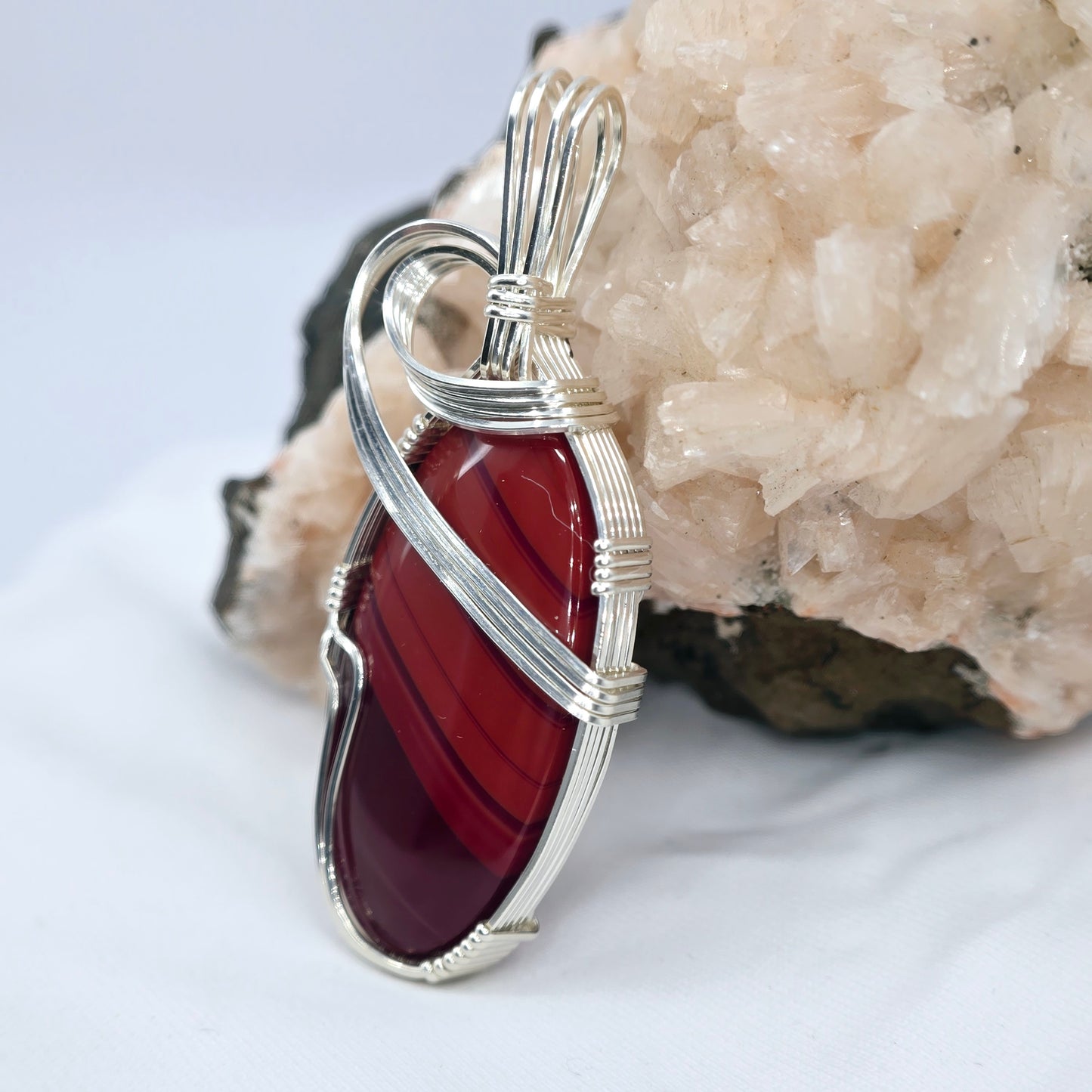 Arizona Rosarita Pendant Wrapped In Sterling Silver
