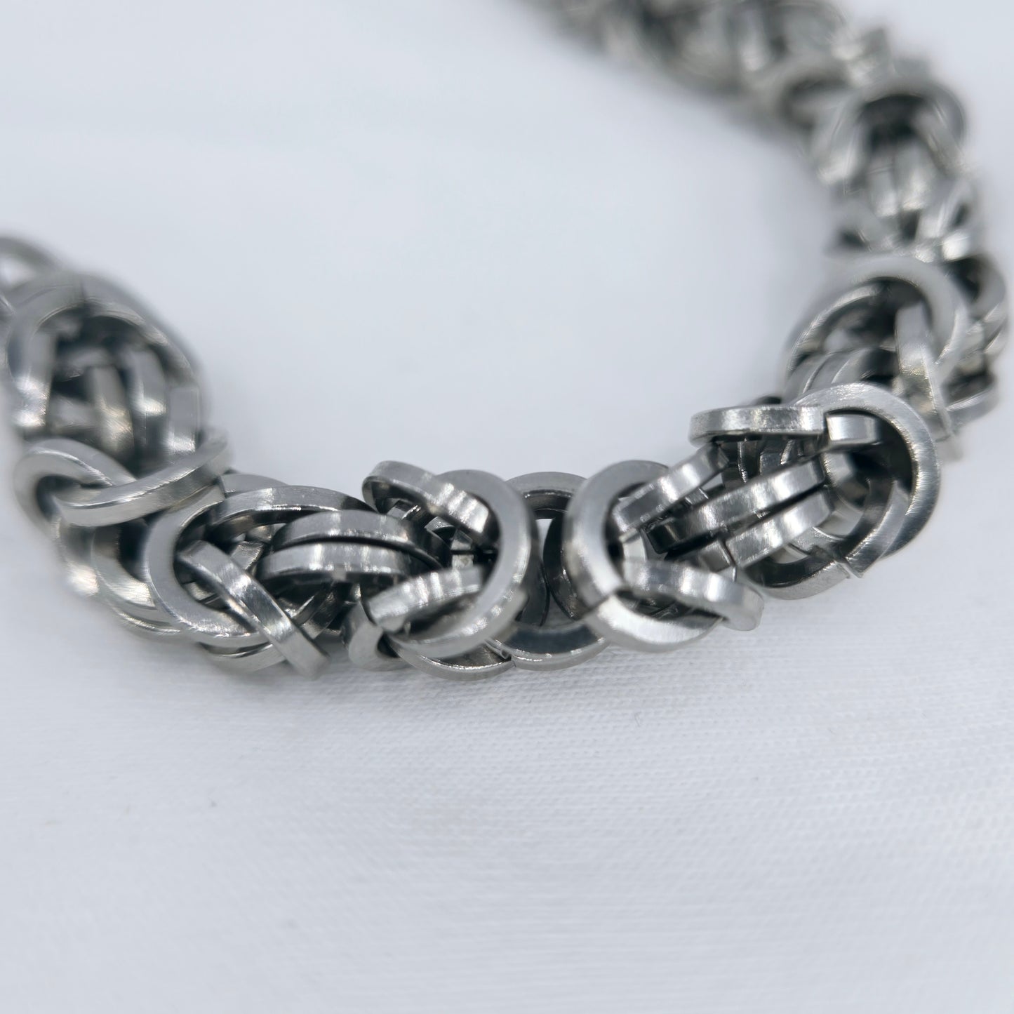 Byzantine Bracelet, Square Wire Stainless Steel Rings