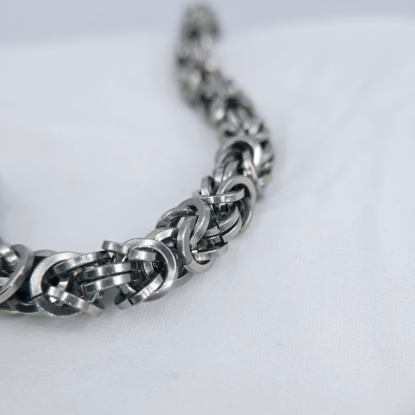 Byzantine Bracelet, Square Wire Stainless Steel Rings